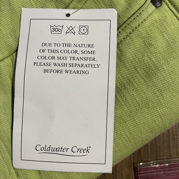 NWT Coldwater Creek Womens Light Green Slim Fit Stretch Pants Sz 6P new - Picture 6 of 10